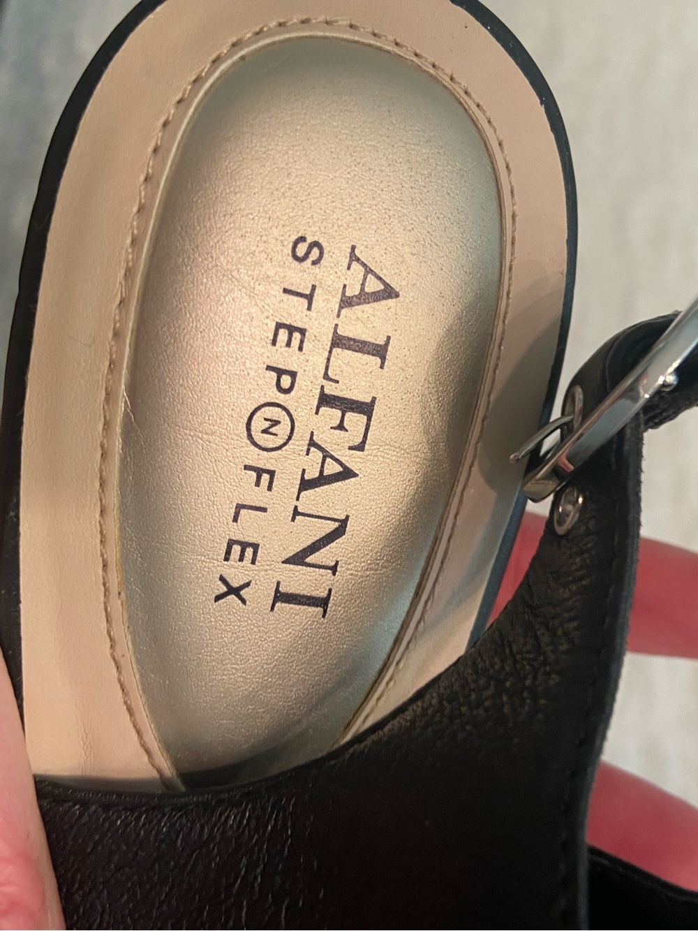 ALFANI BLACK PEEP TOE HEELED MULE SIZE 9 - Picture 4 of 9